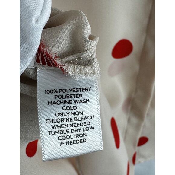 Ann Taylor LOFT Polka Dot Blouse, Nude & Orange, Sz: S, 55-43 - Picture 7 of 16